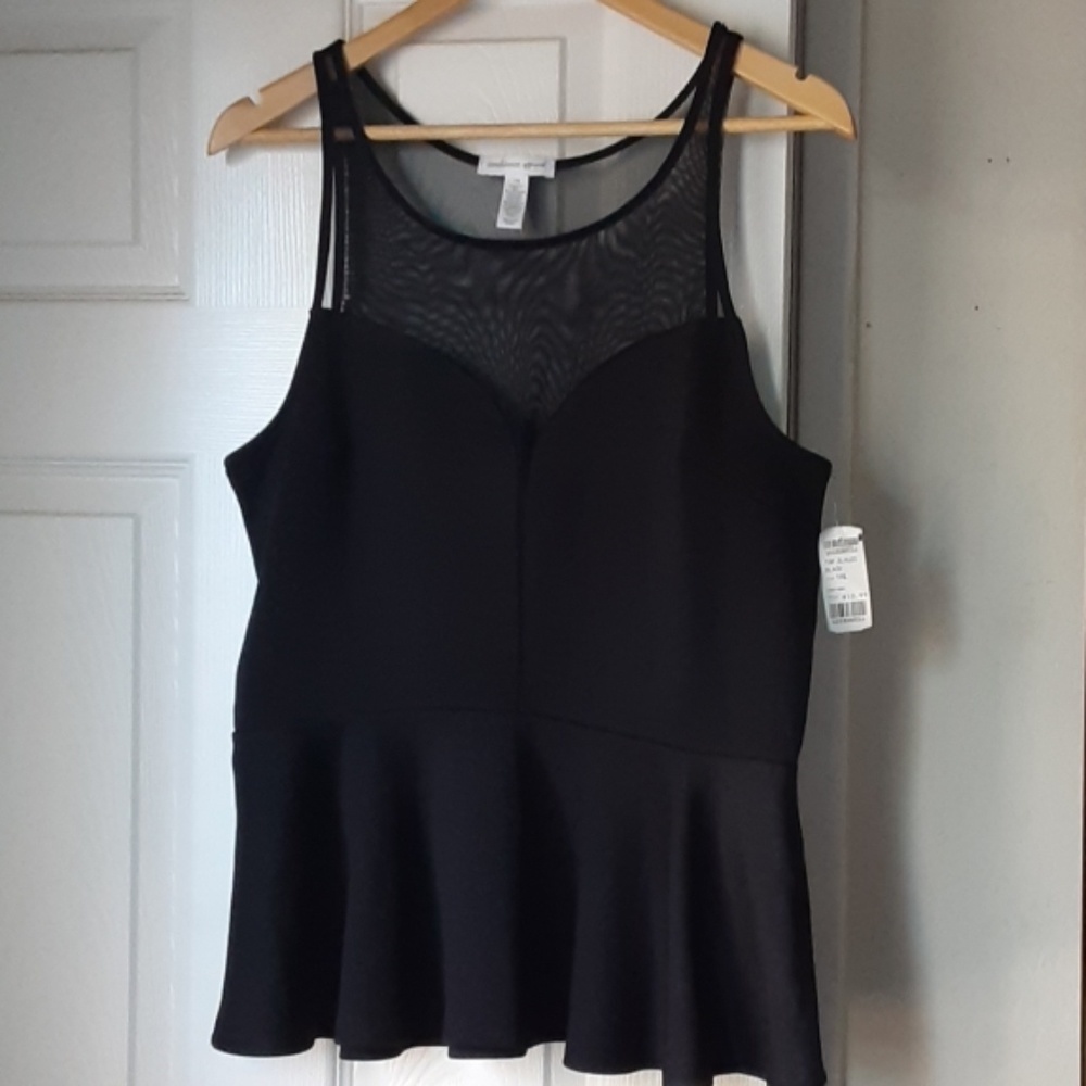 Black peplum top